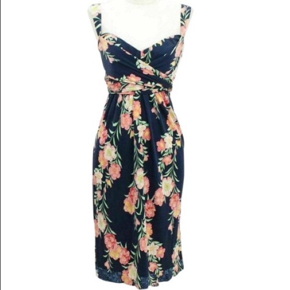 Gently used ElieTahari SILK floral dress- defect
